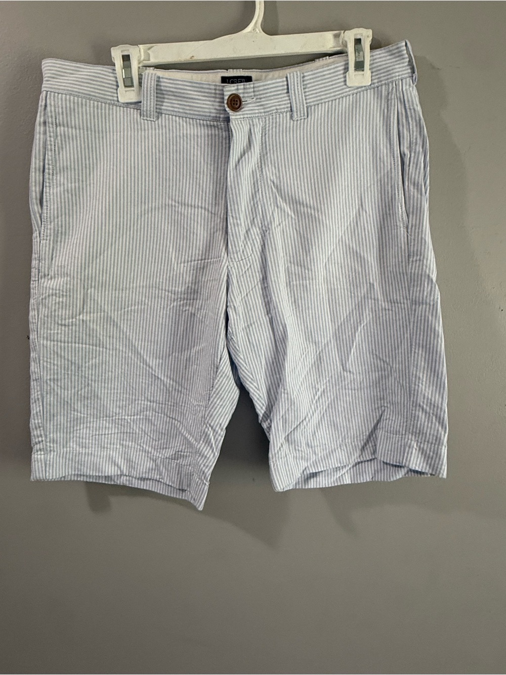 J. Crew Rivington Light Blue Pinstripe Flat-Front Men's Shorts